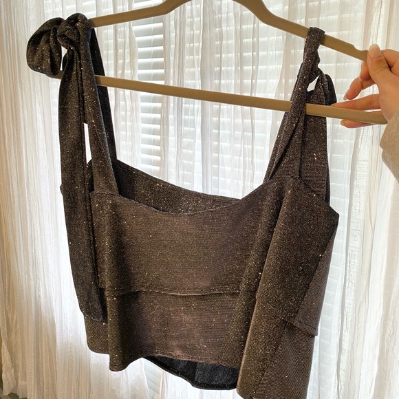 Helene Top Superdown Tie Shoulders Metallic - Picture 5 of 6